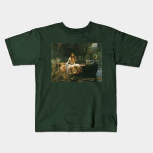 The Lady of Shalott (On Boat) by John William Waterhouse Kids T-Shirt